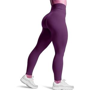 กางเกงเลกกิ้งสีเขียวเอวสูงสำหรับผู้หญิง กางเกงกีฬาขายาวสีพื้น - Product Image 2
