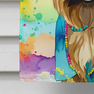 Grand drapeau multicolore Cairn Terrier Hippie maison de chien porche manche poteau décoratif cour bannière oeuvre tenture murale faite - Product Image 4