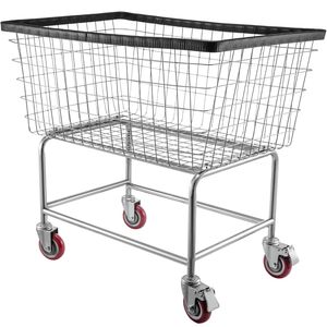 Carrello Commerciale per Lavanderia con Cesto in Filo Metallico da 4,5 Bushel, 89 x 39,9 x 55,9 cm, con Ruote da 15,7 cm per Uso Lavanderia - Product Image 1