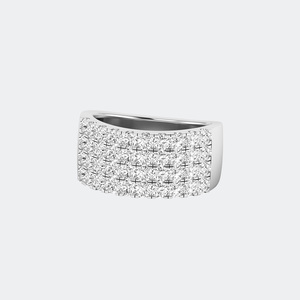 2.05CTW Round Cut Pave Set Triple Row <b>Statement</b> <b>Ring</b> - Product Image 2