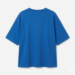 Camiseta de algodón de manga corta azul sólido extragrande para hombre, informal, con cuello redondo, de punto, ajuste regular, camisetas para hombre - Product Image 5