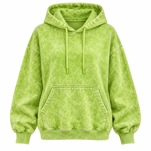Sudadera con Capucha 100% Algodón para Hombre, con Cierre, Diseño Personalizado, Parches Bordados, Estilo Vintage, Lavado Ácido - Product Image 1
