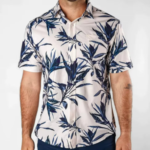 Chemise Hawaïenne Décontractée d'Été à Manches Courtes Imprimée, Personnalisable avec Motifs Graphiques pour la Plage - Product Image 1