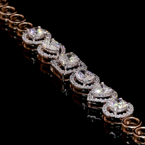Multi Shape Halo Lab Grown Diamond Tennis <b>Bracelet</b> Rose Gold 925 Sterling <b>Silver</b> 10K 14K 18K <b>Solid</b> Gold Fine Jewelry Supplier - Product Image 1