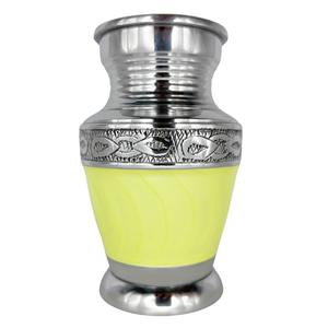 Urna Conmemorativa LU para Cenizas Humanas o de Mascotas, Pequeña Urna para Guardar Cenizas, Grabada en Esmalte Blanco, Estilo Americano, Capacidad de 200 Pulgadas Cúbicas - Product Image 1