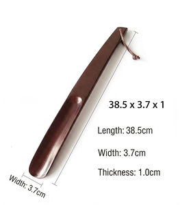 Cuchara para Zapatos de Madera Oscura Premium Hecha a Mano con Acabado Pulido Suave y Lazo de Cuero para Colgar, Elegante Accesorio para Calzado - Product Image 2