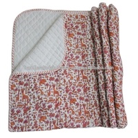 Couvre-lit de mariage Kantha en coton 100% double taille 100TC, imprimé géométrique, matelassé à la machine, jetable et personnalisable