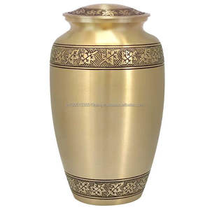 Urna de Cremación de Latón Más Vendida para Cenizas Humanas, Urnas de Cremación de Metal Personalizadas con Cruz Grabada para Cenizas de Adultos y Mascotas - Product Image 3