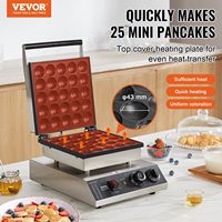 Machine à mini-crêpes hollandaises 25 trous 43 mm, électrique, professionnelle, température réglable, équipement de cuisson
