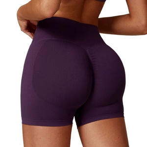 Seamless High Waist Yoga <b>Shorts</b> Women <b>Tight</b> Lift Hip Sports Running Quick Dry Fitness Pants - Product Image 3