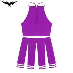Tenues de cheerleading personnalisées Bigetron Sports pour femmes - Ensembles en spandex/polyester imprimés par transfert thermique avec strass et perles - Product Image 6