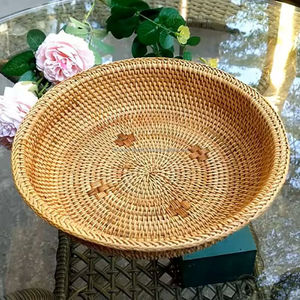 Oval Rattan Eco-Friendly Durable Fruit <b>Basket</b> Wicker Food <b>Tray</b> Weaving Storage Holder Dinning Room Bowl - Product Image 6