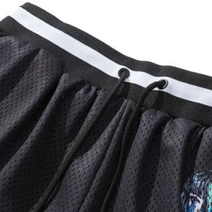 Men's Double-<b>Layer</b> Basketball Shorts 100% Cotton Breathable Quick Dry Eco-Friendly <b>Mid</b> Waist Drawstring Custom Brand Name Solid - Product Image 6