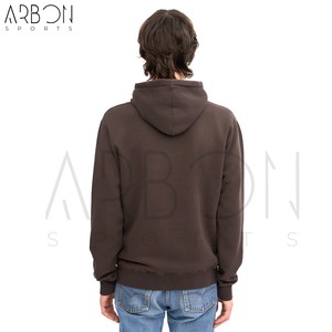 Qualité classique avec logo personnalisé, qualité supérieure, fabrication artisanale, style le plus récent, pull à capuche en molleton de coton uni marron café - Product Image 4