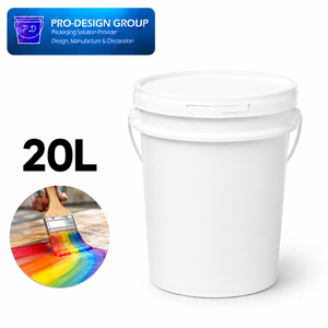 20L Heavy Duty Plastic Paint <b>Bucket</b> <b>with</b> Handle and Flat <b>Lid</b> for Industrial Coatings, ISO 9001 Manufacturer - Product Image 1