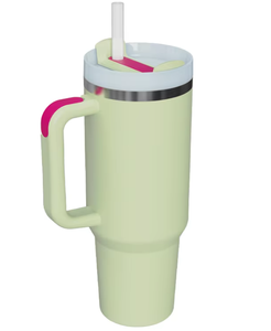 Vaso Térmico Personalizado de Doble Pared con Recubrimiento en Polvo, 40 oz, con Asa, Aislado para Bebidas Frías y Calientes, de Acero Inoxidable, con Pajita - Product Image 1