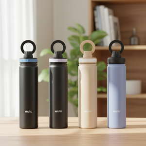 กระติกน้ำสุญญากาศสแตนเลสสตีลสองชั้นขนาด 26 ออนซ์ ดีไซน์สไตล์นอร์ดิก ฝาปิดกันรั่วพร้อมหูจับรูปตัว O เก็บความเย็นได้นาน 24 ชั่วโมง - Product Image 1