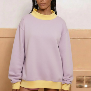 Achetez un sweat-shirt à col montant personnalisé pour femme, avec logo, en coton 100%, doux, essentiel pour l'hiver, coupe ample. - Product Image 1