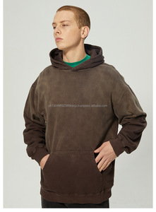 Custom Logo 100% Cotton French Terry Sun Faded No String <b>Vintage</b> Distressed Acid Washed Hoodie - Product Image 3