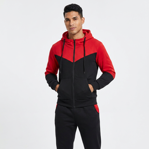 Conjunto Deportivo con Capucha para Hombre, Color Rojo y Negro, Sudadera con Cremallera de Manga Larga y Pantalones, Ropa Casual de Otoño - Product Image 5