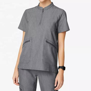Wholesale High Stretch Women Medical Scrub <b>Set</b> Stand Collar Zipper Nursing Uniform Hospital <b>Doctor</b> Jogger Suit Scrub <b>Set</b> - Product Image 4