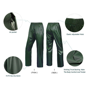 Durable Waterproof Hooded Long Solid <b>Rain</b> Suit Set PU Coated Polyester/Nylon OEM Bulk Supply Wholesale Export Construction - Product Image 5