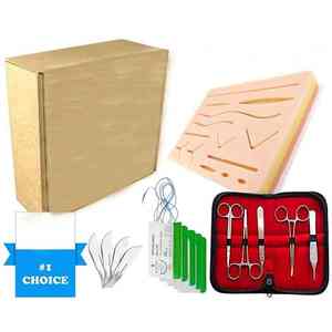 ชุดฝึกหัดเย็บแผลผ่าตัดครบชุด พร้อมกรรไกรสแตนเลส คีมจับ ผ้าฝึกเย็บแผลโค้ง สำหรับการฝึกผ่าตัดเล็ก โดย Grip Surgical - Product Image 2