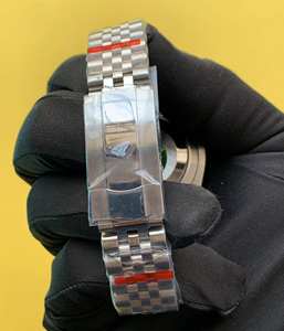 BOJ Plain R.O.L.E.X.02 41mm Index Dial Fluted Bezel Stainless Steel Dual Movement Moissanite 3BAR Water Resistant Hidden <b>Watch</b> - Product Image 5