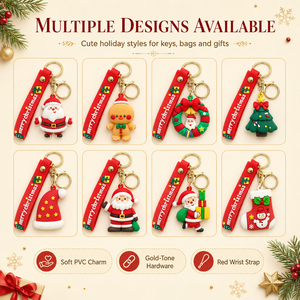 Llavero de Papá Noel, Lindo Llavero Navideño 3D de PVC, Correa de Muñeca con Colgante de Feliz Navidad, Regalo de Navidad, Dropshipping - Product Image 2