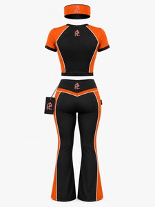 Ensemble confortable pour femme avec haut, leggings et bandeau, conçu pour la gym, le yoga, le jogging, les étirements et les tenues décontractées et actives. - Product Image 2