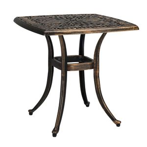 Tavolo da Giardino Quadrato in Alluminio Pressofuso Bronzato da 21,3 Pollici - Product Image 4