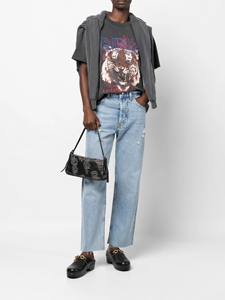 Jean pour femme tendance, coupe ample, style streetwear, en denim délavé, avec ourlet brut, coupe droite et élégante - Product Image 5