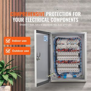 Armadio Elettrico NEMA 4X in Acciaio Inossidabile 16 X 12 X 8 Piedi IP67 Impermeabile e Antipolvere per Uso Esterno/Interno - Product Image 2
