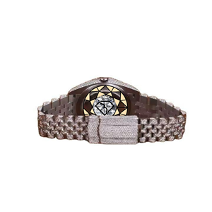 Luxury Custom Icedout Stainless Steel Analog Quartz <b>Watch</b> Moissanite Encrusted <b>Case</b> Band 39mm Dial Sapphire Crystal Eco-Friendly - Product Image 4