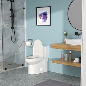 WC in ceramica a doppio filo monopezzo con chiusura morbida - Product Image 4