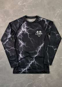 <b>Men's</b> Black Lightning <b>Compression</b> <b>Shirt</b> Long Sleeve Rash Guard Gym Fitness Workout Athletic Base Layer Performance Sportswear - Product Image 6