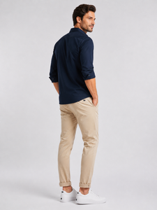 Pantalones Chinos de Lona para Hombre en Beige, Negro, Azul Marino, Verde Oliva, Gris y Blanco, Transpirables, de Secado Rápido, Casuales - Product Image 3