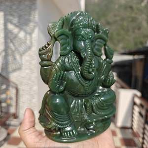 Figura de Ganesha de Jade Colombiano Verde, Escultura Tallada a Mano en Piedra Preciosa, para Decoración del Hogar u Oficina, Regalo - Product Image 5