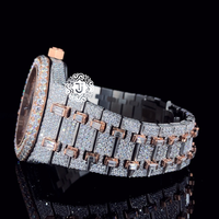 Montre mécanique ETA en acier inoxydable de qualité supérieure, or rose, avec diamants Moissanite, pour usage quotidien professionnel, meilleur prix