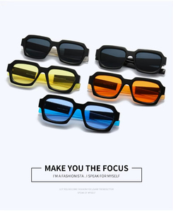 Fashion <b>Small</b> Square Sunglasses OEM Custom Unisex Colorful Temple Polygon Eyeglasses Sun Shades Sunglasses - Product Image 5