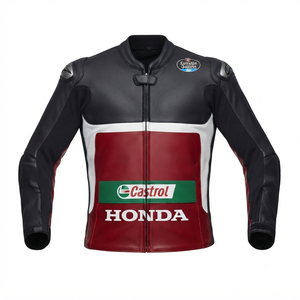 Men’s Zonda Cowhide Leather <b>Racing</b> <b>Jacket</b>/Chaqueta MotoCP Style CE Level 2 Armor Motorcycle Track Riding Protective Gear CE - Product Image 1