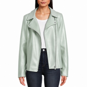 Veste en cuir véritable pour femme fabriquée au Pakistan, qualité supérieure, coupe ajustée, logo personnalisé, manches longues, mode hiver, vente en gros - Product Image 1