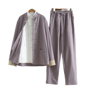 Ensemble de vêtements traditionnels chinois Tang, tenue décontractée pour les arts martiaux, vêtements d'entraînement respirants et extensibles, uniformes de Kung Fu - Product Image 4