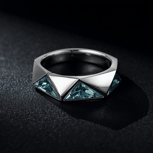 18K Solid Gold Blue Topaz Geometric <b>Statement</b> <b>Ring</b> Luxury Designer Fine Jewelry Custom Modern Gold <b>Ring</b> - Product Image 4