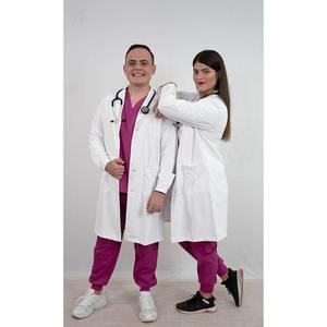Bata de Laboratorio Azul Claro para Hombre, Tejida en Algodón y Poliéster, Uniforme de Hospital, Manga Larga, Bata Médica para Doctores - Product Image 3