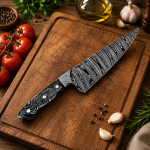 Handmade Damascus Steel Chef <b>Knife</b> Resin Handle Leather Sheath - Product Image 6