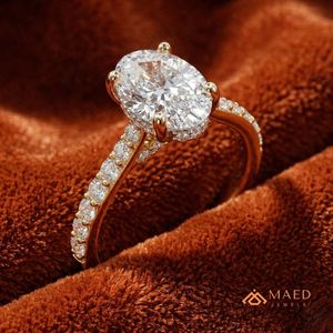 Anillo de Compromiso de Oro de 14K con Moissanita Ovalada, Anillo de Boda, Joyería de Promesa Nupcial, Regalo para Mujer, Lujoso, Estilo Gujarati, Oferta de Aniversario, Premium - Product Image 2