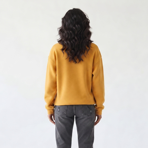 <b>Women's</b> Crew Neck Knitted Sweatshirt 100% Polyester Fleece Loose Fit Winter Casual Full Sleeve Breathable Sweat <b>Shirts</b> Ladies - Product Image 6
