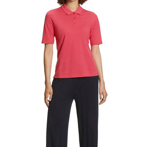 Fancy Design <b>Ladies</b> Wholesale Women's for <b>Shirts</b> Knitted Breathable Solid Only Screen Printed Short Sleeves - Product Image 3