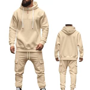 Econex-Survêtement de sport 2 pièces pour homme, sweat à capuche + pantalon cargo, tenues de jogging avec logo personnalisé, top ventes - Product Image 3